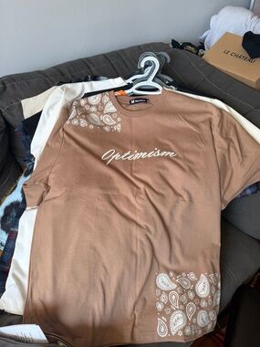 The Marathon Clothing Brown "Optimism" Paisley Graphic Tee